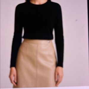 CHANEL Leather Skirt Size 42  Made in France